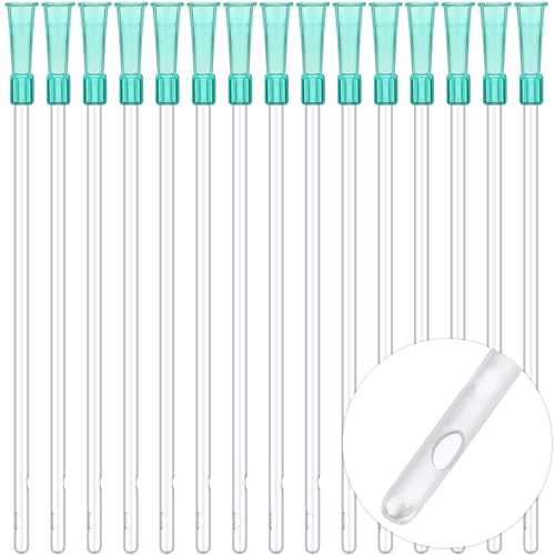 TrelaCo 50 Pcs 10'' Long PVC Replacement Tubings Supplies Tubes Kit 14FR Disposable Cleaning Nozzle Clear Replacements Tube Hose with Flexible Rounded End for Smooth Insert
