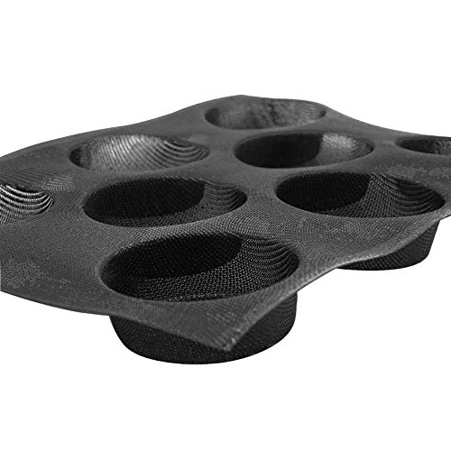 Hamburger Bun Pan Non Stick Silicone Hamburger Bun Mold for Baking Silicone Hamburger Bread Forms Great Perforated Bakery Molds for Gluten Free Buns