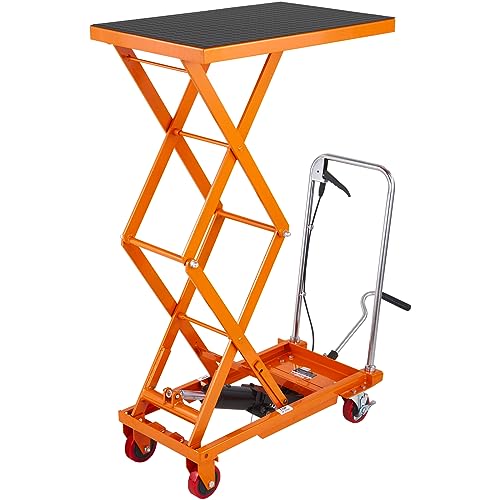 VEVOR Chariot à Table Élévatrice Hydraulique Capacité Charge 150 kg Chariot Élévateur Manuel...