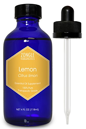 Zongle Lemon Essential Oil, Italian, Safe To Ingest, Citrus Limon, 4 OZ
