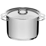 Espagueteira Tramontina Solar em Aço Inox Fundo Triplo com Tampa e Alças 24 cm 7,7 L