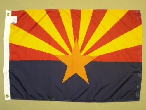 Arizona State Flag 3x5 ft. Nylon SolarGuard Nyl-Glo 100% Made in USA to Official State Design Specifications by Annin Flagmakers. Model 140260 by Annin
