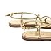 Rihero Flat Sandals for Women Summer Strappy Gold Sandals Wide Width Open Toe Comfortable Ankle Strap Lace Up Sandals Size 7