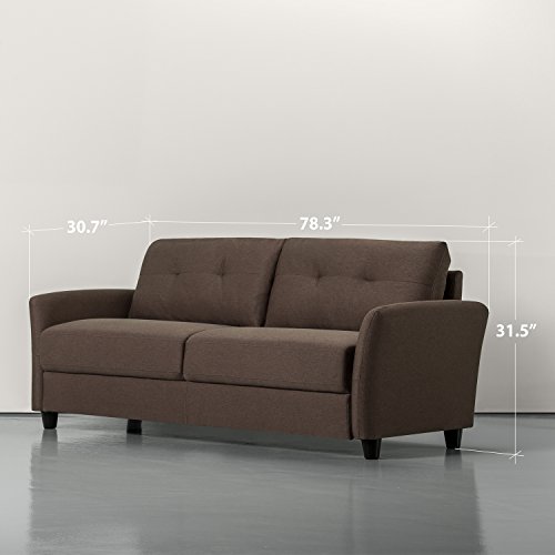 Image of Zinus Ricardo Sofa Couch, Tufted Cushions, Easy, Tool-Free Assembly, Chestnut Brown