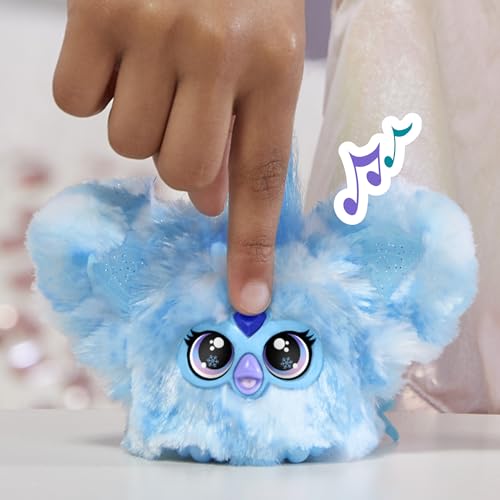Furby Furblets SNO-Way Holiday Edition Mini Friend, 45+ Sesler ve Müzik, Sadece Eşyalı Konuşuyor, 6 Yaş ve Üzeri için Elektronik Peluş Oyuncaklar, Mavi ve Beyaz