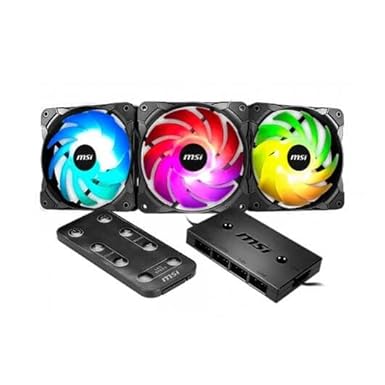 MSI Rainbow Fan Pack RGB - Juego de 3 ventiladores (120 mm, mando a distancia)