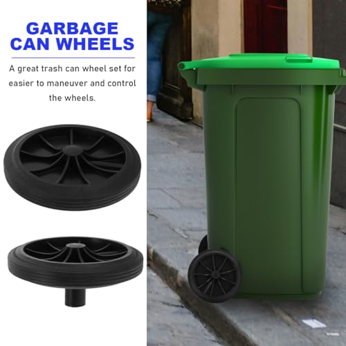 Image of Cabilock Trash can Wheels Replacement Set 7.48 Inch Rubber Casters for Garbage Bin Accessories Easy Installation for Home Outdoor Use