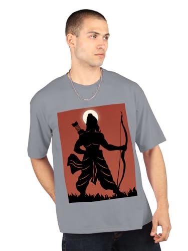 Image of CHKOKKO Mens Polyester Stylish Oversized T Shirt for Daily & Casual Wear Printed Design with Drop Shoulder & Half Sleeves