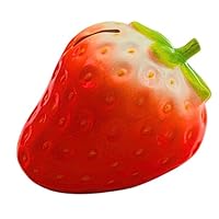 Spardose Erdbeere, Klassisches Sparschwein, Kindersparbüchse, Sparfrucht, Sparfigur, Kinderspardose, Erdbeerspardose, Sparschwein mit Sparfunktion aus Keramik in rot, L/B/H 15 x 12 x 11 cm.