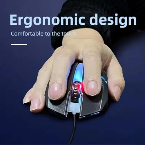 Image of Imaashi Rainbow LED USB Gaming Mouse - 1000 DPI High Accuracy, Smooth Scroll, 480 Mbps Wired Optical Mouse, Plug & Play for Laptop, PC and Gamers- Pack of 1