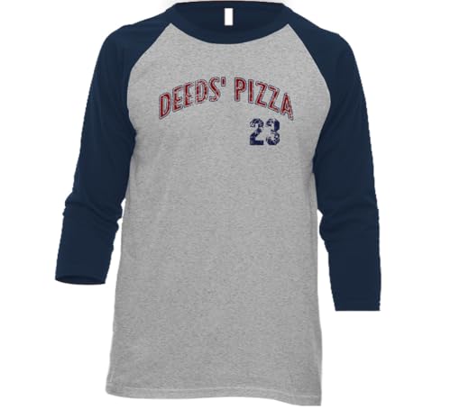 Deed's Pizza Tee Cool Mr Deed's Movie Funny Distressed T Shirt XL Grey/Navy