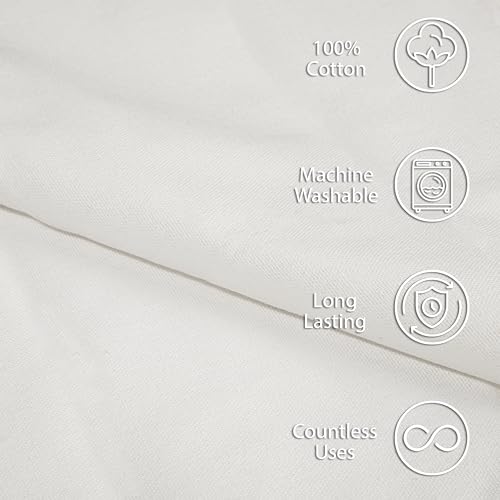 Image of R home Solid Cotton Table Napkins, Soft Cloth Napkins for Dining Table, Reusable & Washable, Ideal for Formal Dining, Cocktail Nights, Weddings, Home Bar & Table Decor (12, White)