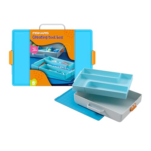 Fiskars Kids' Portable Art Toolbox with Reversible Lid