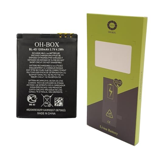 OH BOX® Bateria Compatible con Brondi/Nokia (BL 4D) Nokia E5, E7, N8, N97,Brondi Amico Ci Sento, Amico Sicuro e Amico Chic