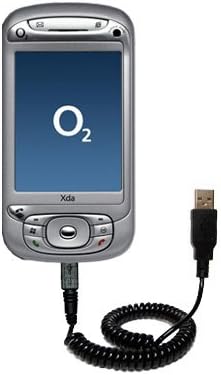Gomadic O2 XDA Trion compatible Unique Coiled USB Charge and Data Sync cable - Charging and HotSync functions with one cable. Built with TipExchange