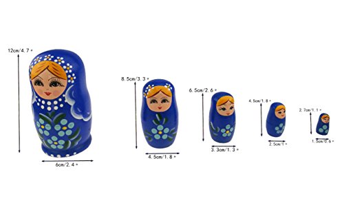 Winterworm Handmade Blonde Girl Wooden Nesting Dolls #TOP28