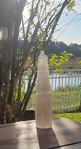 Pachamama Essentials Large Selenite Tower 8" Tall Skyscraper Healing Crystal Stone Reiki Meditation Energy Protection
