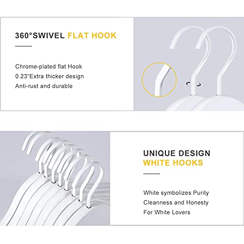 Topia Hanger White Series - Extra Strong Luxury Wooden Suit Hangers Coat Hangers 16 Pack & Premium Wood Bridal Dress Shirt Hangers 10 Pack #TOP2