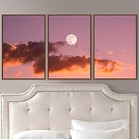 3 Piece Framed Canvas Wall Art Lunar Canvas Prints Home Artwork Decoration for Living Room,Bedroom - 16