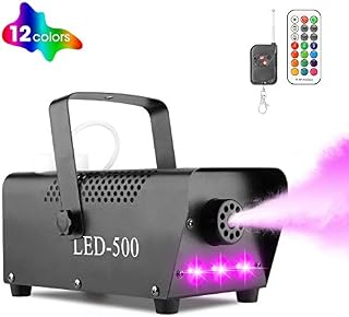 Halloween Fog Machine with Lights - 3 Stage LED Lights with 12 Colors