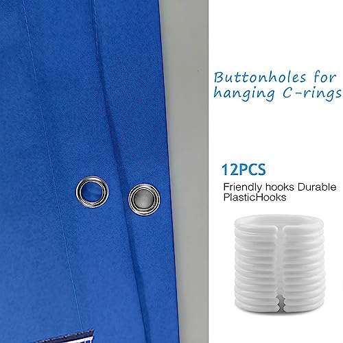 Rideau de douche polyester imperméable 165x180cm motif champêtre fleurs