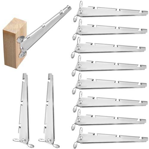 Tandefio 10 extensores de brazo de alambre de púas para poste de valla de madera, extensiones de brazo de alambre de púas de montaje plano o superficial, brazo de extensión de alambre de púas de acero