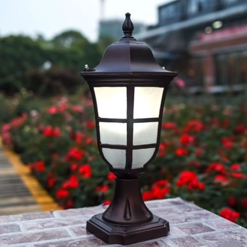Lampadaire extérieur pour jardin cour moderne étanche noir style rétro