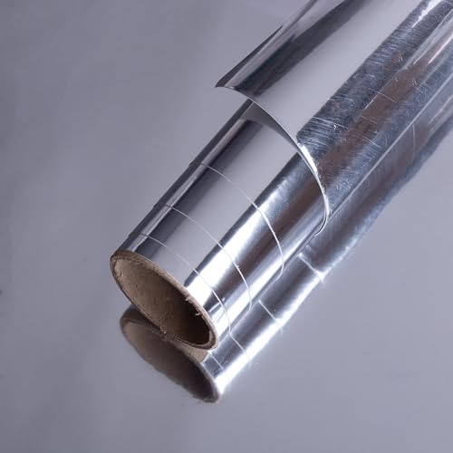 Image of Itsy Bitsy Vinyl Metallic Silver 12inch X 2ft 1 Roll| for Home Kitchen Countertop, Cabinet Furniture, Oil Proof, Table Top, Wall, Car Wrap Sheet, Wallpaper, Waterproof Vehicle Sticker