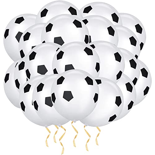 Ainiv Ballons Football Imprimés, 20Pcs Ballons d'Anniversaire en Latex12 Pouces, pour Amoureux du Football, Fête Sportive, Fête à Thème Football, Coupe du...