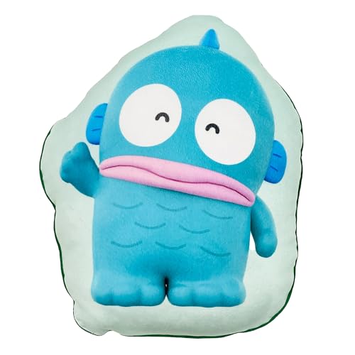 MORIPiLO 抱き枕 サンリオキャラクターズ ハンギョドン (ダイカットクッション) 肌にやさしいマイクロ生地 グッズ ぬいぐるみ 昼寝枕 30x40x10cm グリーン まくらのモリシタ