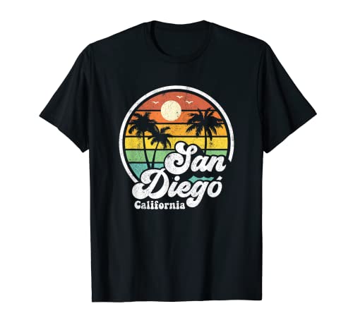 Cadeau de surf rétro San Diego Beach California Surfing T-Shirt
