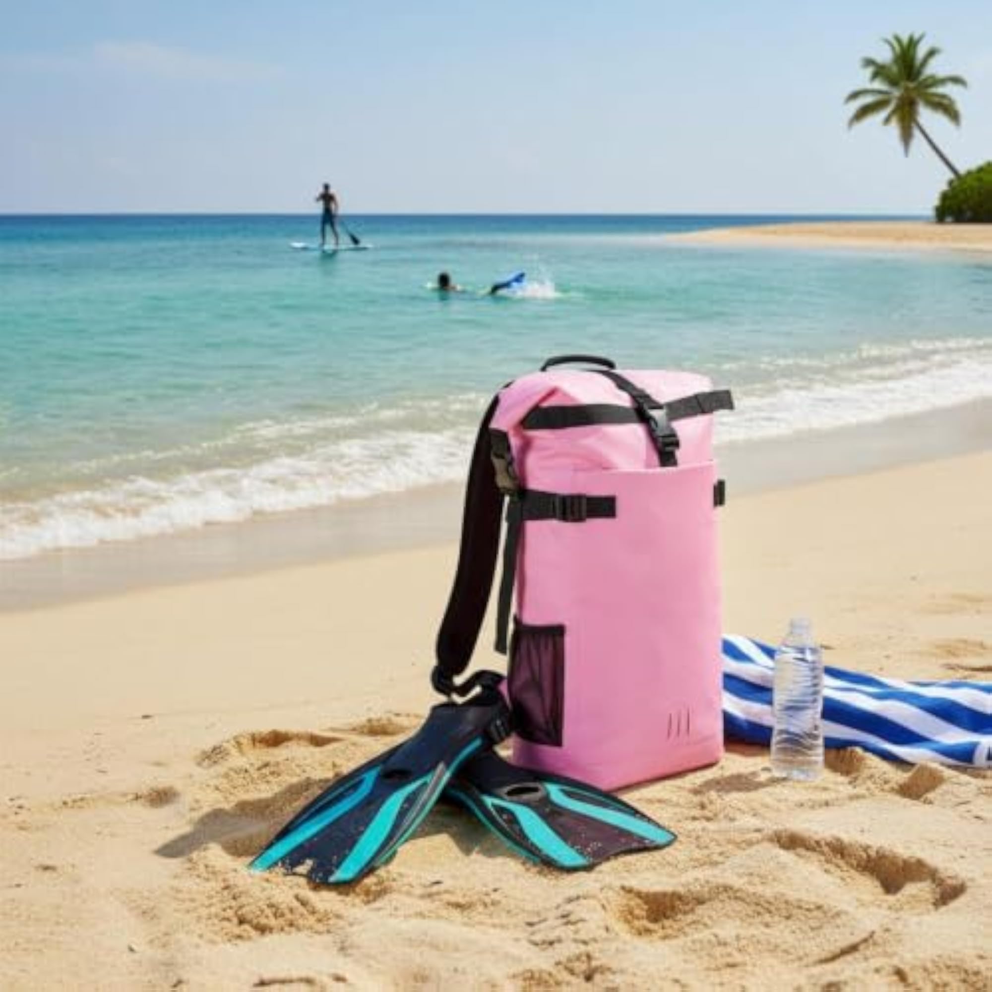Lightweight Fold-Over Waterproof Backpack for Outdoor Use