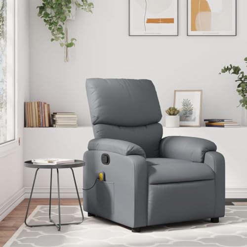 Juroupi Sillón de Masaje Sillon Relax reclinable Sillon Masaje Lounge Chair Sillon Relax reclinable Cuero sintético Gris