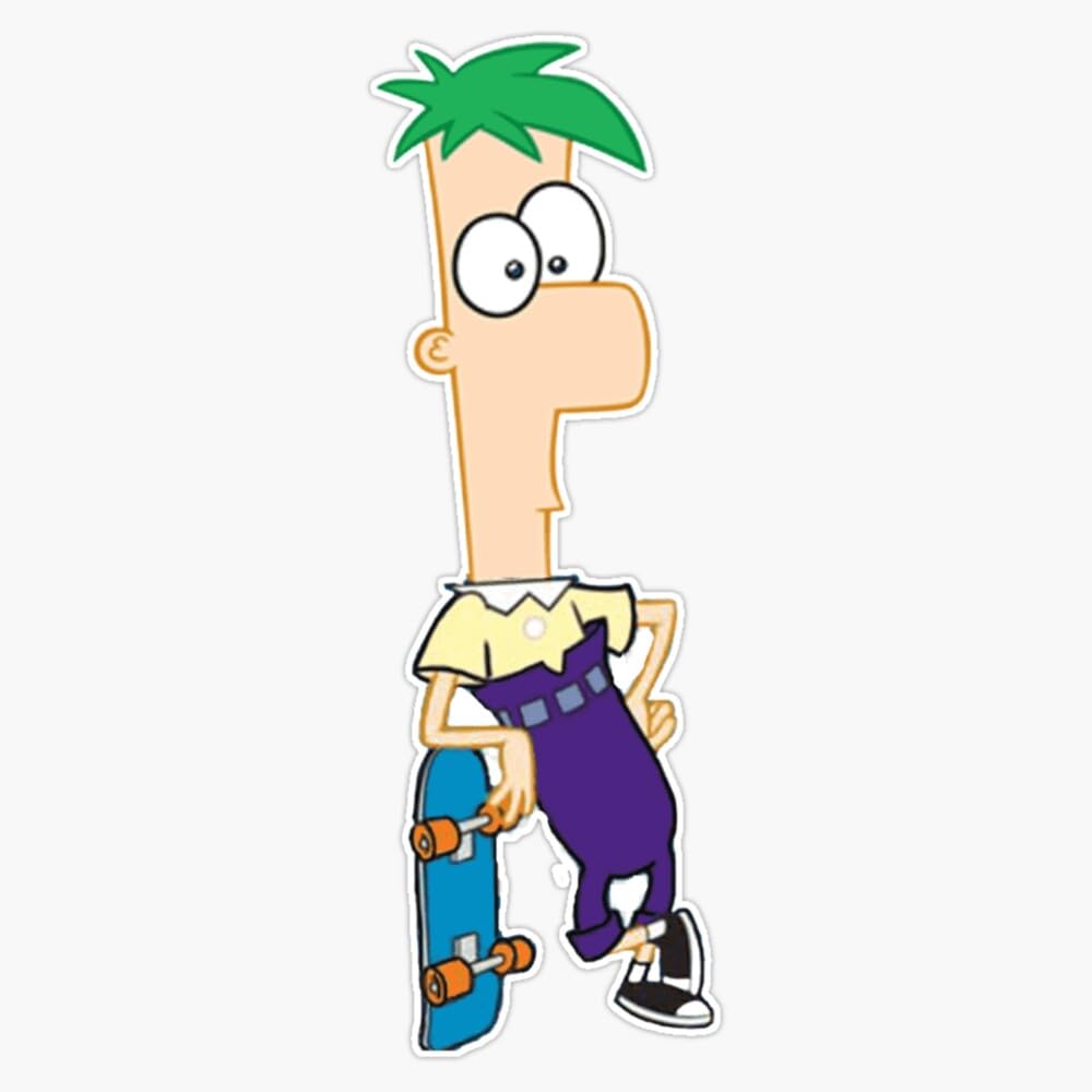 Skateboard Ferb Phineas and Ferb Sticker Decal Laptop Car Window Vinyl 5"
