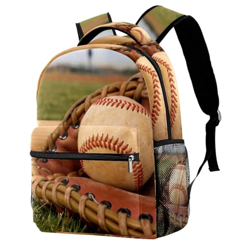 Sac à dos d'école anti-fatigue pour ados et filles à motif baseball 40cm