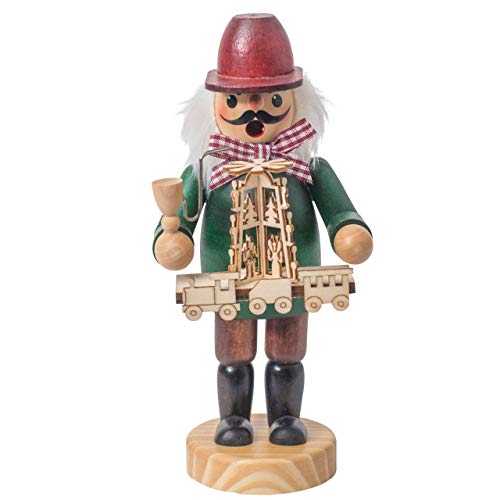 OBC Räuchermännchen Händler grün-rot, 15 cm, Dekofigur handbemalt...