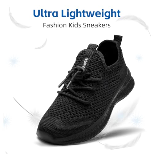 Kids Shoes Sneakers for Boys Girls Running Tennis Shoes Fashion Walking Athletic Unisex Lightweight Breathable Toddler Casual Shoes Black3