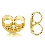 Solid 14K Gold Earring Backs Replacements | Genuine Yellow Gold Butterfly Earring Backings | Secure Push Back Real 14K Earrings Backs for Studs by MAX + STONE
