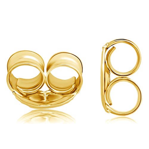 Solid 14K Gold Earring Backs Replacements | Genuine Yellow Gold Butterfly Earring Backings | Secure Push Back Real 14K Earrings Backs for Studs by MAX + STONE