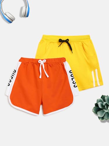 Image of Li'l Tomatoes Girls 100% Cotton Combo Shorts Pack of 2 | Soft & Breathable Summer Shorts | Elastic Waist Casual Wear | 2-14 Years
