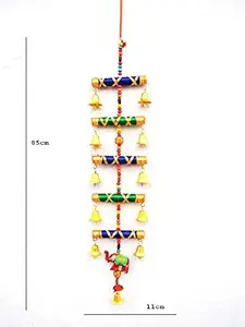 Palpal Art Gallery Paper Mache Decorative JHOOMAR Wind Chime Hanging Bell Ganesha Jhumer Multi Colour Full Door,Wall Hanging for Home,tample,Event Decoration