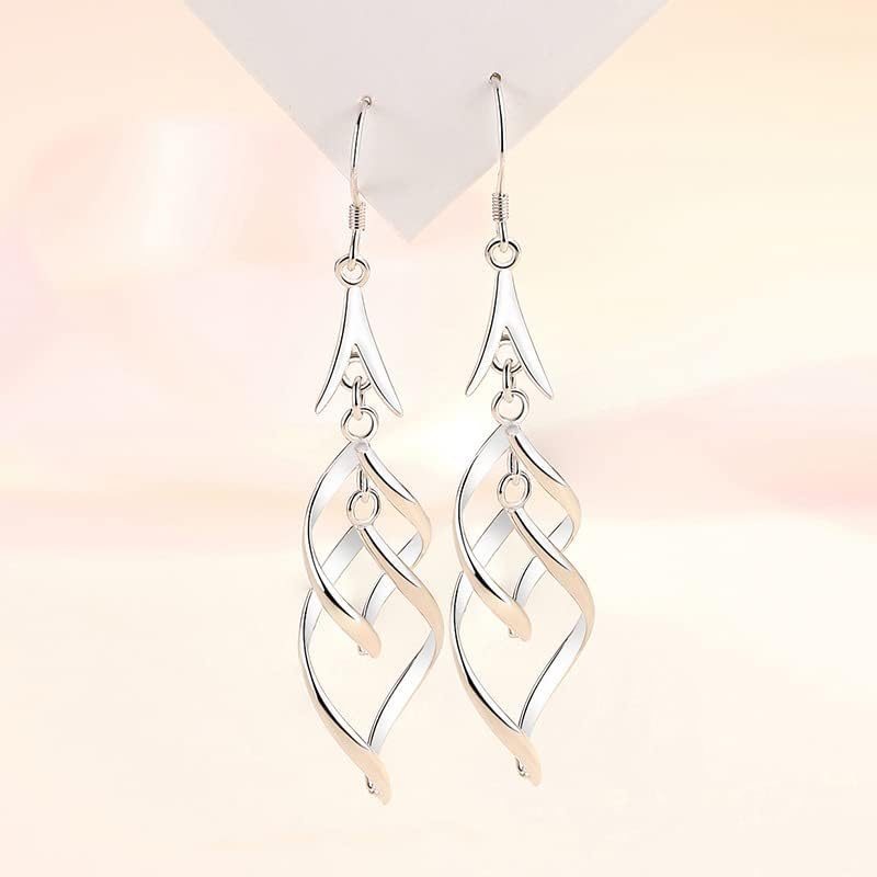 Linear Swirl Wire Earrings For Women dangling Boho Dangle Drop - Image 2