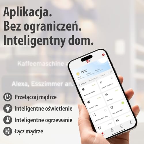 Brennenstuhl Connect WiFi LED Reflektor WF 2051 P (24W, 2800lm, IP54, różne funkcje świetlne regulowane za pomocą aplikacji, reflektor zewnętrzny do montażu na ścianie z czujnikiem ruchu)