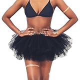 Victray Tutus for Women Adult Tulle Tutu Skirt Ballet Dance Tutu Skirts 6 Layered Tutus (Black)