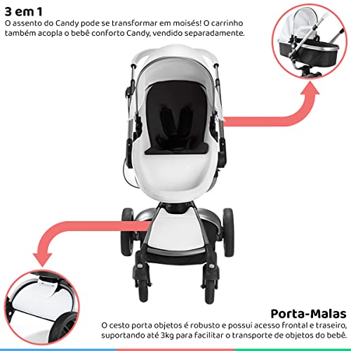 Carrinho Passeio Moisés Candy 0-15kgs Branco Litet BB669