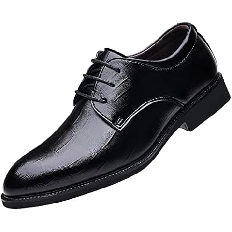 Remxi Herren Loafer Formal Dress Schuhe Matte Obermaterial Party Schuhe für Männer Lace-up Schuhe Schwarz 43 Cover