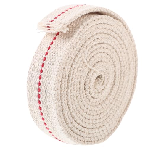 COLLBATH Mèche de Lampe à Huile en Coton Tricoté 25 CM Largeur 3 Mètres Ajustable Accessoire pour Lanterne et Lampe à Pétrole Absorption Optimale pour Éclairage Intérieur et Camping