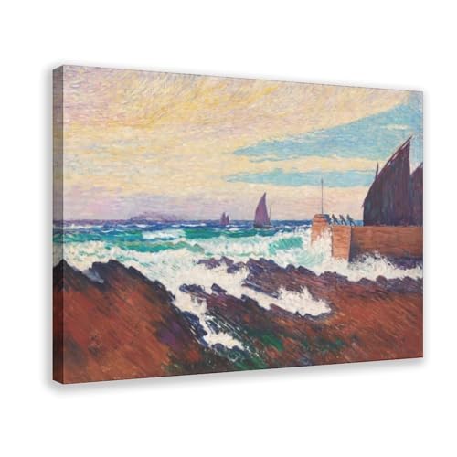 Impression sur toile Rosehearty Pier par Alfred William Finch - Cadre à suspendre 30,5x45,7 cm