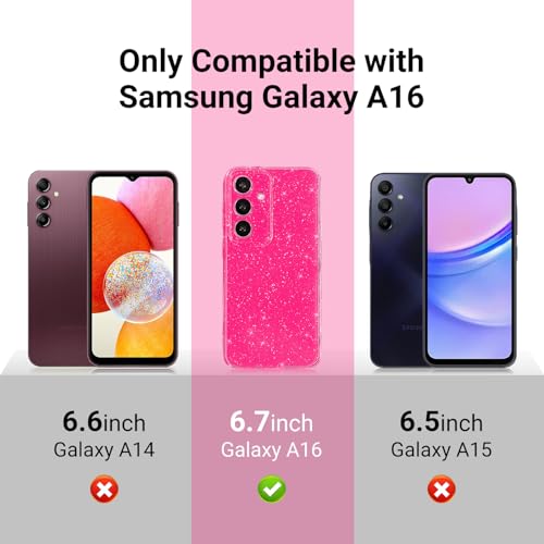 MINSCOSE Compatible with Samsung Galaxy A16 5G Case,Cute Neon Bright Color,Glitter Bling Thin Slim Shockproof Silicone Sparkly Cover for Women Girl A16 6.7 inch-mintgreen by MINSCOSE - Used condition - Image 2
