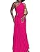 Yuopeid Women's Sexy One Shoulder Sleeveless Long Dress Fashion Pleated Cutout Elastic Waist Irregular Hem Club Party Long Maxi Dresses Rose Red XXL